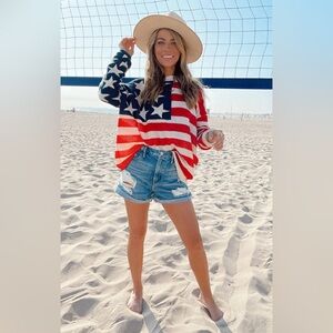 Show Me Your Mumu Bradley Sweater MED Patriot Knit ** WORN ONCE